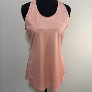 Nike Women's Orange and Blue Striped Tank Top